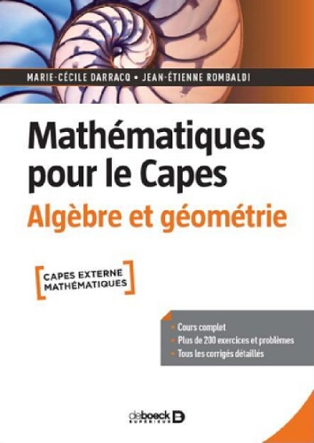 Mathématiques pour le Capes : algèbre et géométrie