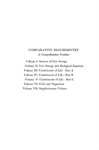 Comparative biochemistry : a comprehensive treatise .7: supplementary volume