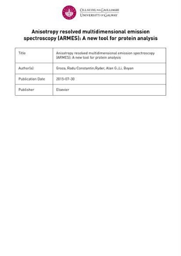 Anisotropy resolved multidimensional emission spectroscopy (ARMES): A new tool for protein analysis