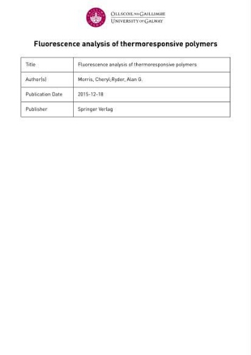 Fluorescence analysis of thermoresponsive polymers