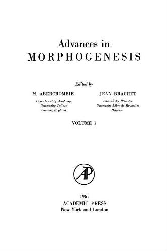 Advances in morphogene (volume 1)