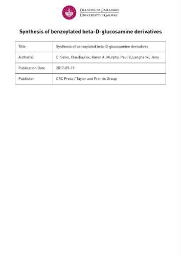 Synthesis of benzoylated beta-D-glucosamine derivatives