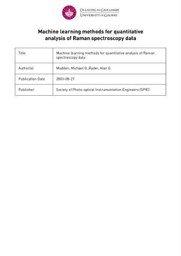 Machine learning methods for quantitative analysis of Raman spectroscopy data