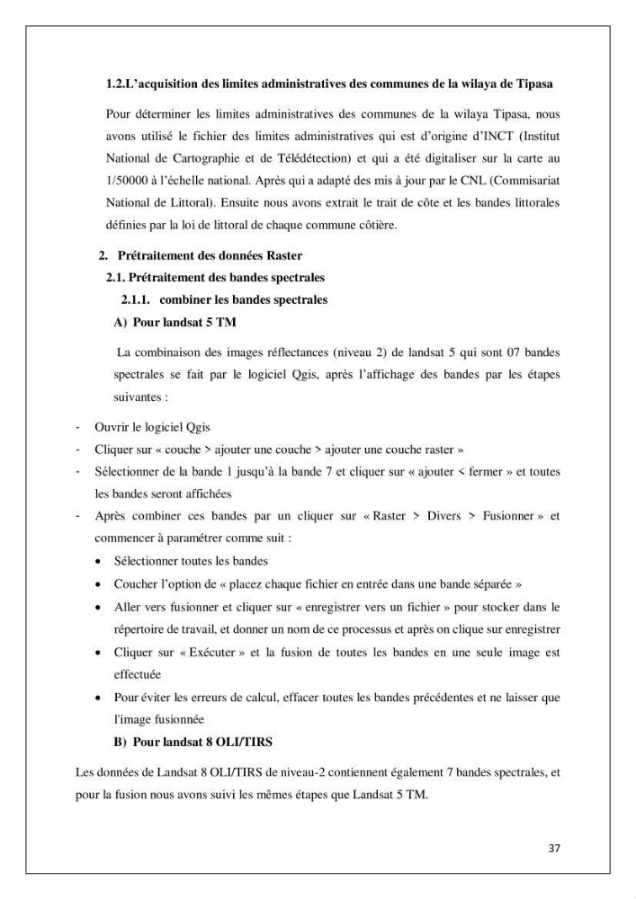 Diagnostic sur la pression exercée sur le littoral de Tipasa
