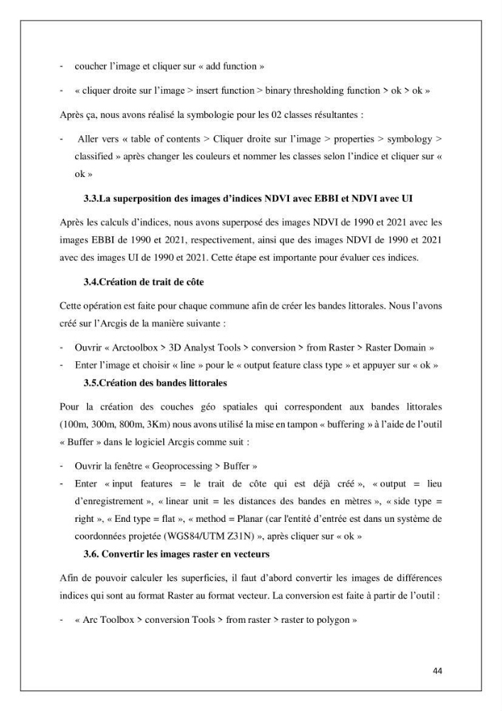 Diagnostic sur la pression exercée sur le littoral de Tipasa