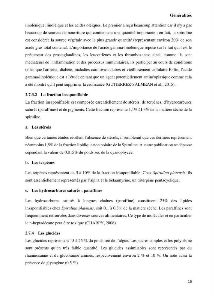 Extraction et purification de la phycocyanine à partir d’une microalgue *spiruline*caux possibilites cosmetiques.: