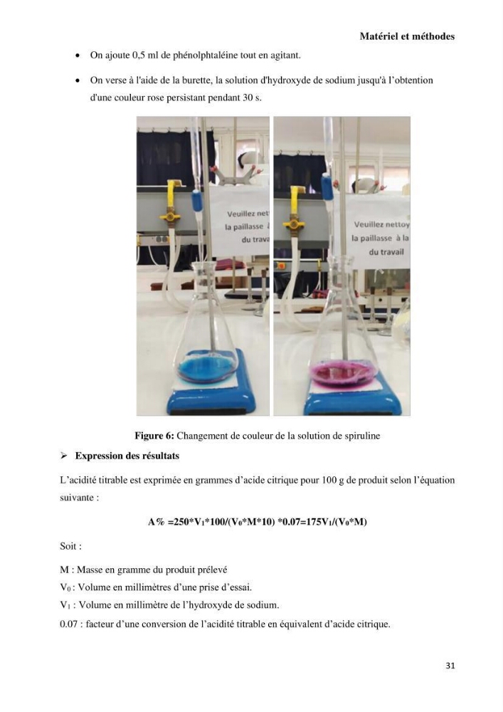 Extraction et purification de la phycocyanine à partir d’une microalgue *spiruline*caux possibilites cosmetiques.: