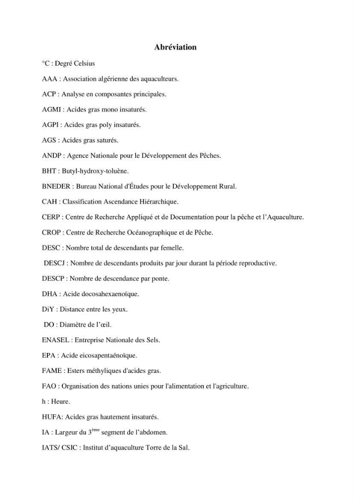 Evaluation des ressources d’artémie (Branchiopode) dans la partie ouest et sud-ouest de l’Algérie, une ressource alimentaire pour les poissons d’élevage.