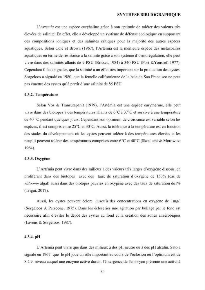 Evaluation des ressources d’artémie (Branchiopode) dans la partie ouest et sud-ouest de l’Algérie, une ressource alimentaire pour les poissons d’élevage.