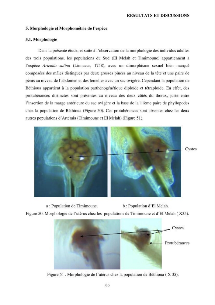 Evaluation des ressources d’artémie (Branchiopode) dans la partie ouest et sud-ouest de l’Algérie, une ressource alimentaire pour les poissons d’élevage.