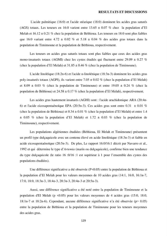 Evaluation des ressources d’artémie (Branchiopode) dans la partie ouest et sud-ouest de l’Algérie, une ressource alimentaire pour les poissons d’élevage.