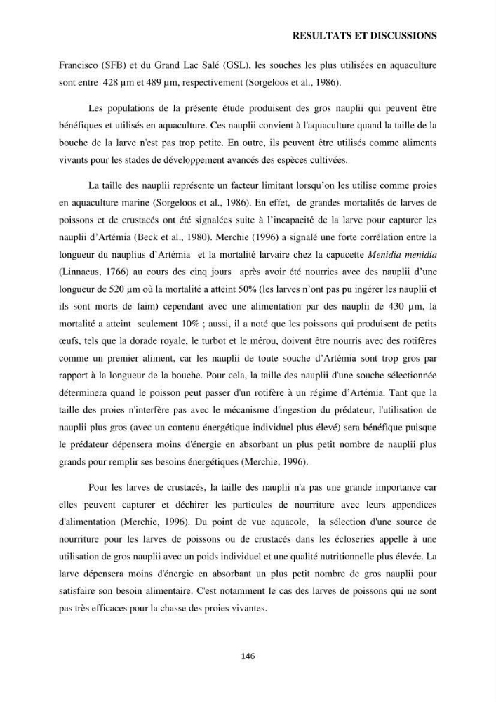 Evaluation des ressources d’artémie (Branchiopode) dans la partie ouest et sud-ouest de l’Algérie, une ressource alimentaire pour les poissons d’élevage.
