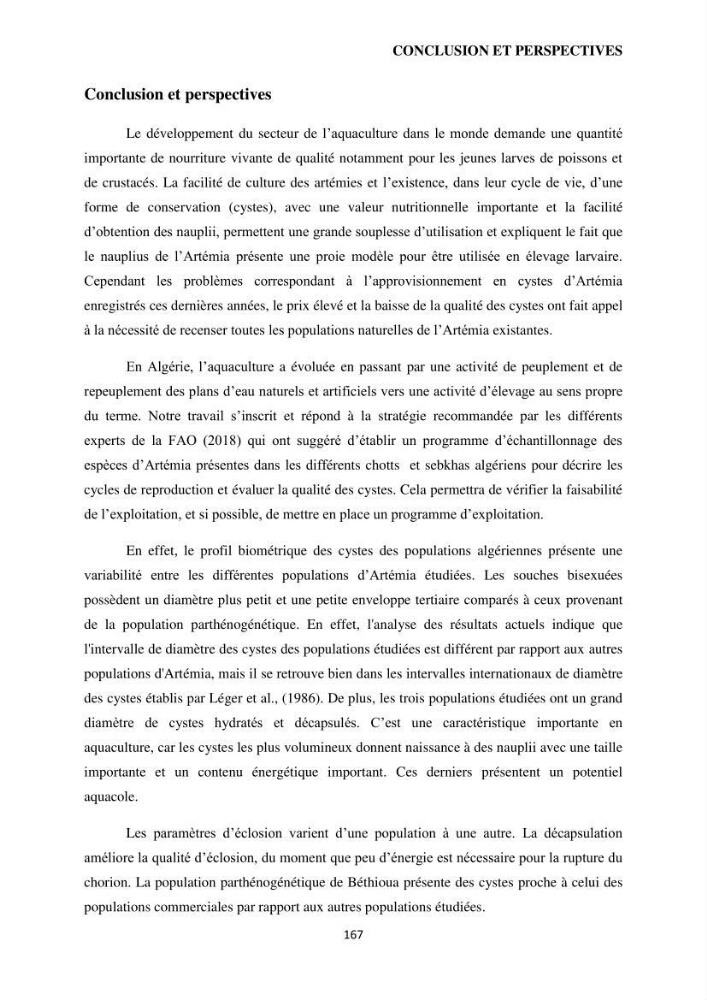 Evaluation des ressources d’artémie (Branchiopode) dans la partie ouest et sud-ouest de l’Algérie, une ressource alimentaire pour les poissons d’élevage.
