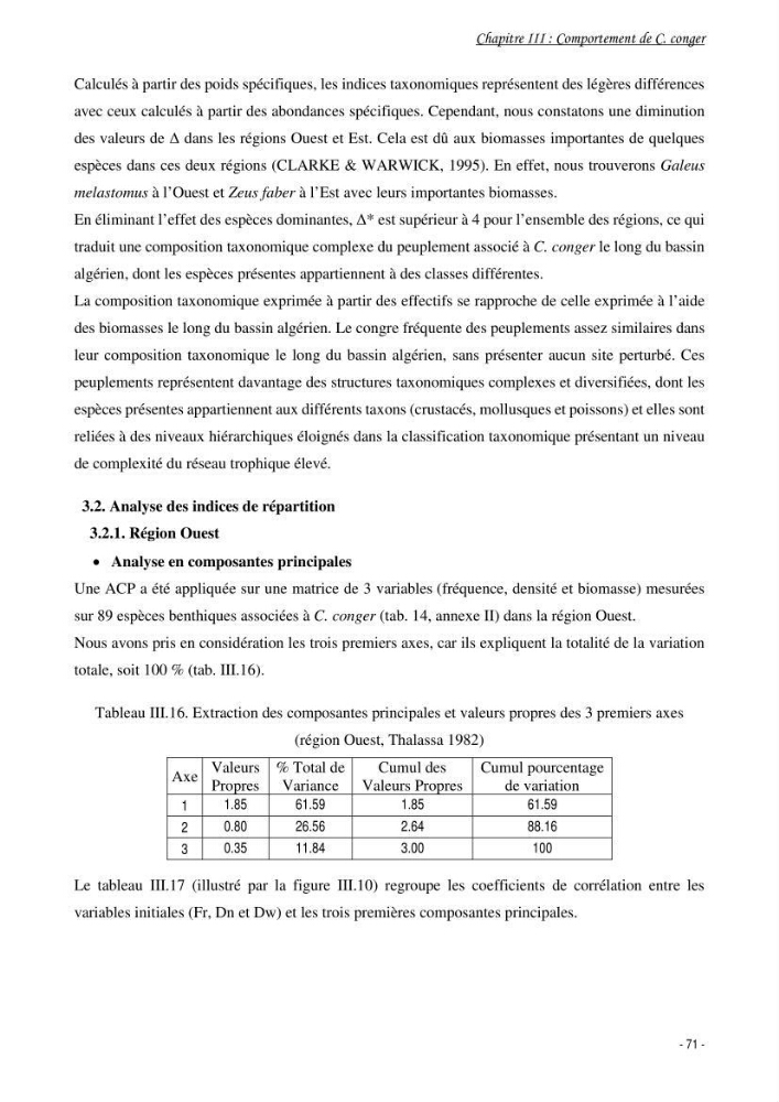 La famille des congridae ( Ostéichtyens, Anguilliformes) dans le bassin algérien