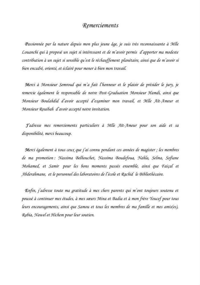 Contribution à l\'étude du cycle du carbone dans le bassin algérien