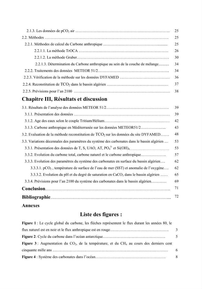 Contribution à l\'étude du cycle du carbone dans le bassin algérien