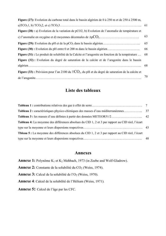 Contribution à l\'étude du cycle du carbone dans le bassin algérien