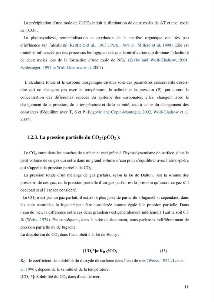 Contribution à l\'étude du cycle du carbone dans le bassin algérien