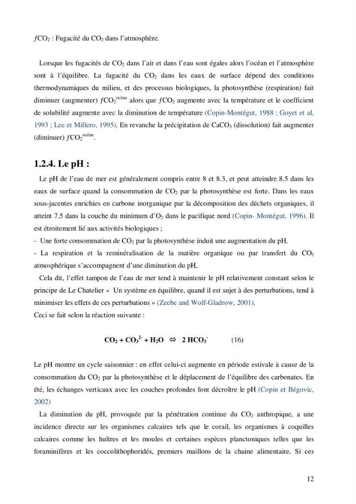 Contribution à l\'étude du cycle du carbone dans le bassin algérien