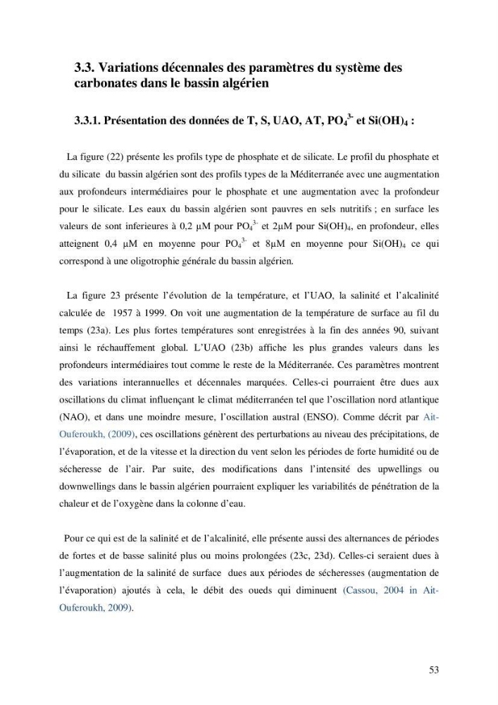 Contribution à l\'étude du cycle du carbone dans le bassin algérien