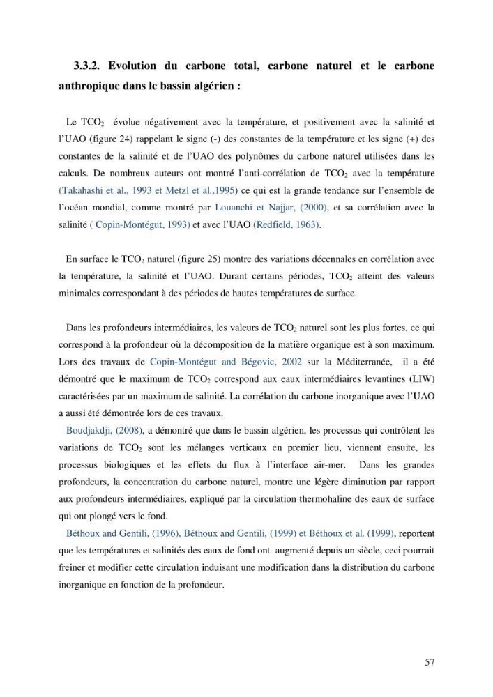 Contribution à l\'étude du cycle du carbone dans le bassin algérien