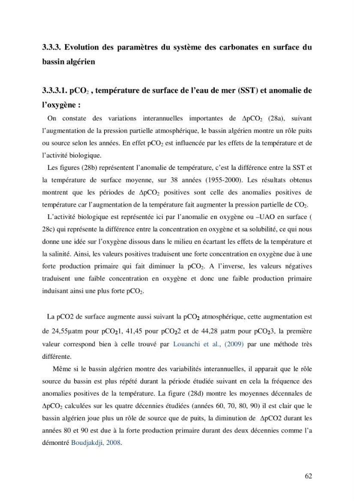 Contribution à l\'étude du cycle du carbone dans le bassin algérien
