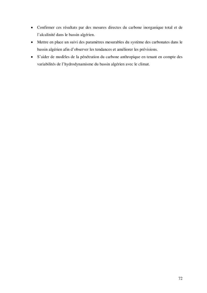 Contribution à l\'étude du cycle du carbone dans le bassin algérien