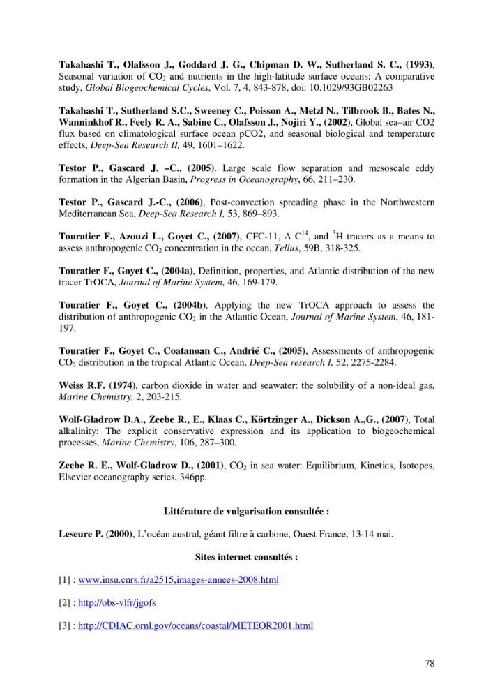 Contribution à l\'étude du cycle du carbone dans le bassin algérien