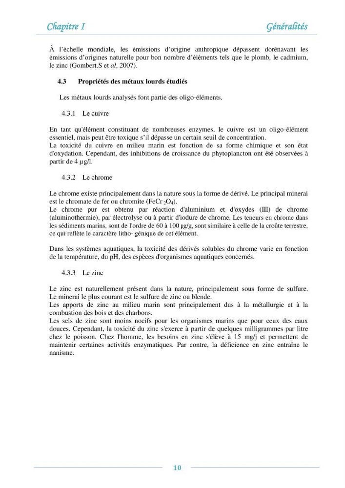 Evaluation de l\'état de la pollution par les sels nutritifs et les métaux lourds dans l\'eau et le sédiment superficiel de la baie de Bou-Ismail