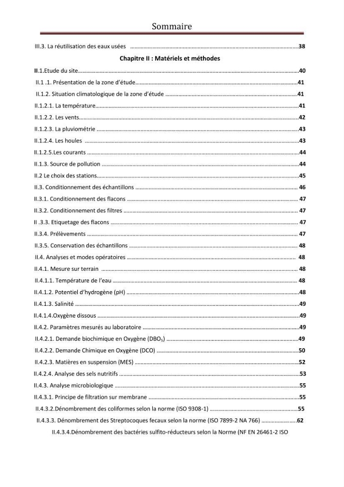 Contribution a L\'étude des parametres physico-chimique et bactériologiques du littoral de boudouaou el bahri pour la création d\'une station d\'une station d\'épuration