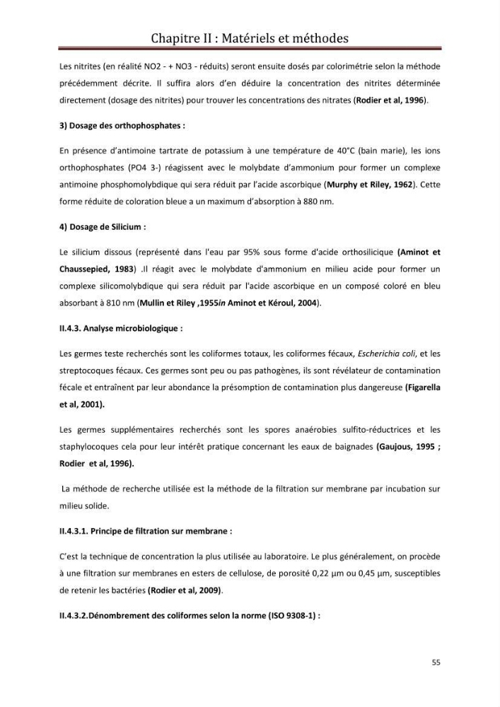 Contribution a L\'étude des parametres physico-chimique et bactériologiques du littoral de boudouaou el bahri pour la création d\'une station d\'une station d\'épuration
