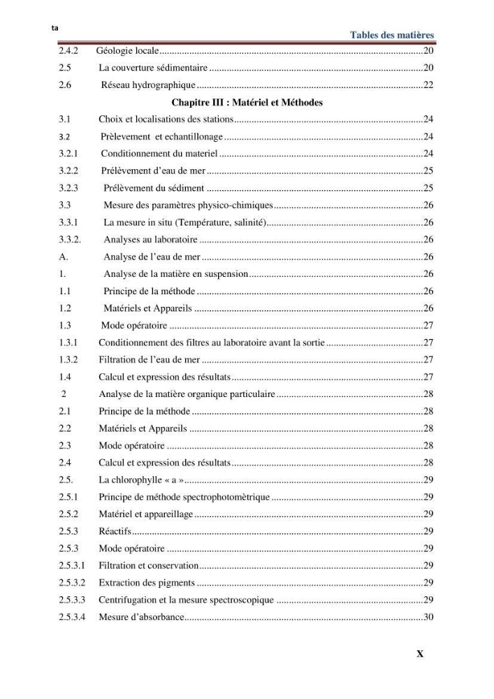 Les paramètres physico-chimiques de l\'eau de mer et de sédiment de la plage ouest de Sidi-Fredj