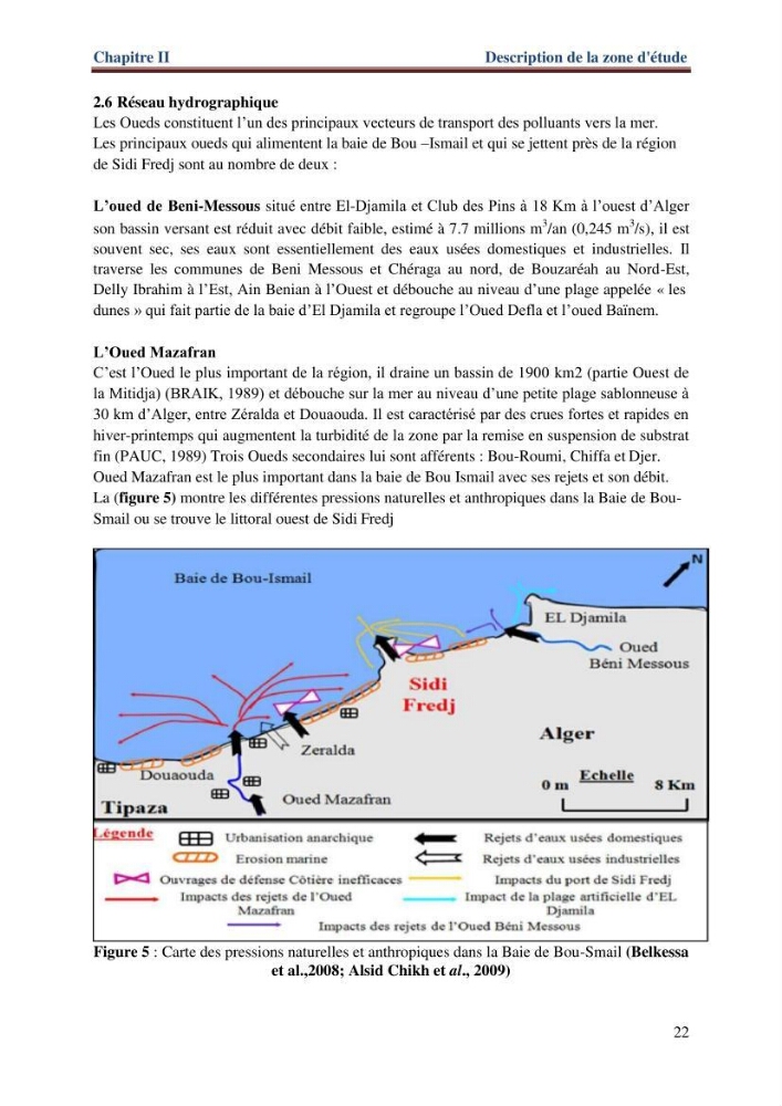 Les paramètres physico-chimiques de l\'eau de mer et de sédiment de la plage ouest de Sidi-Fredj