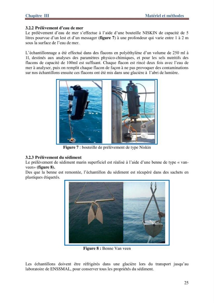 Les paramètres physico-chimiques de l\'eau de mer et de sédiment de la plage ouest de Sidi-Fredj