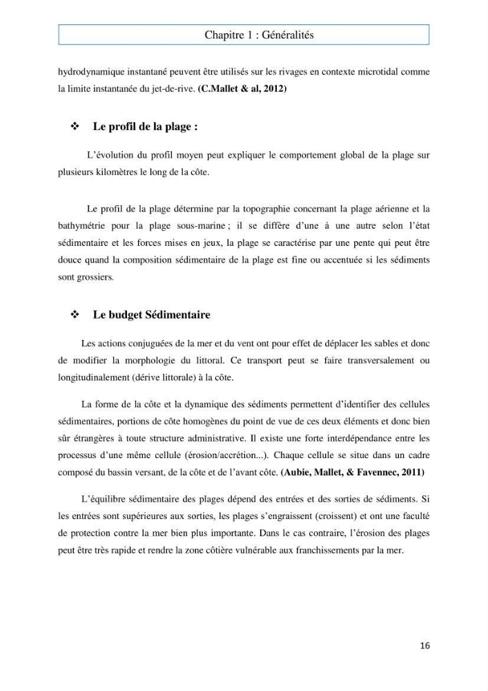 Evaluation du risque d\'érosion de la plage Est de Sidi Fredj (Alger)