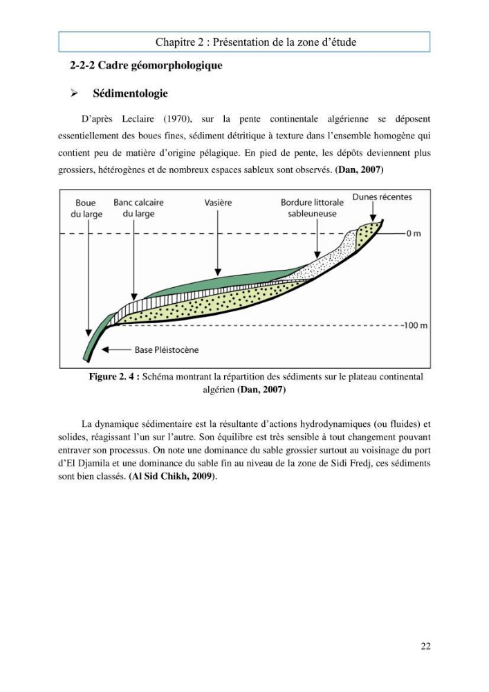 Evaluation du risque d\'érosion de la plage Est de Sidi Fredj (Alger)