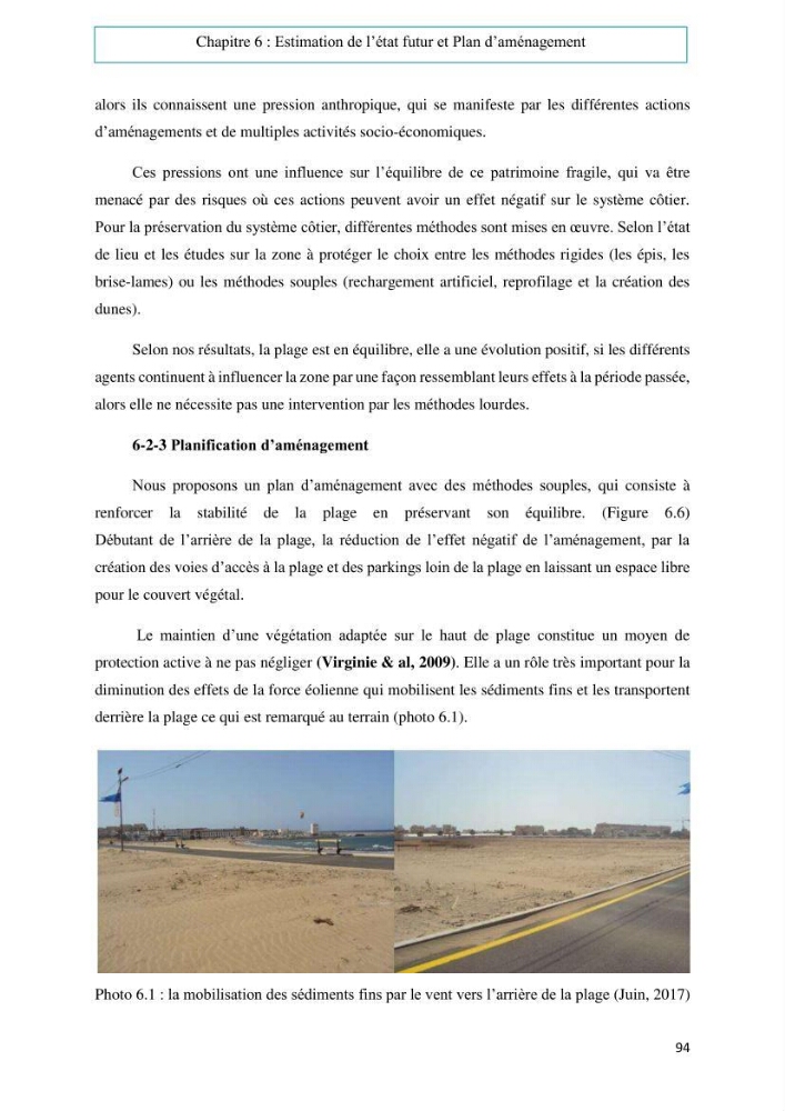 Evaluation du risque d\'érosion de la plage Est de Sidi Fredj (Alger)
