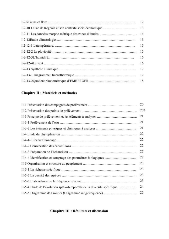 Etude comparative des peuplements phytoplanctoniques indicateurs de la qualité des eaux dans deux systèmes lacustres « le lac du barrage de Keddara(Boumerdes) et le lac de Réghaia(Alger) »