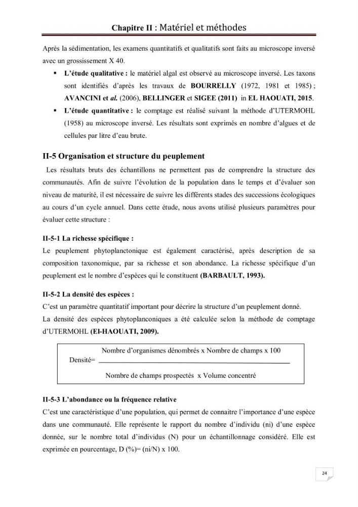 Etude comparative des peuplements phytoplanctoniques indicateurs de la qualité des eaux dans deux systèmes lacustres « le lac du barrage de Keddara(Boumerdes) et le lac de Réghaia(Alger) »