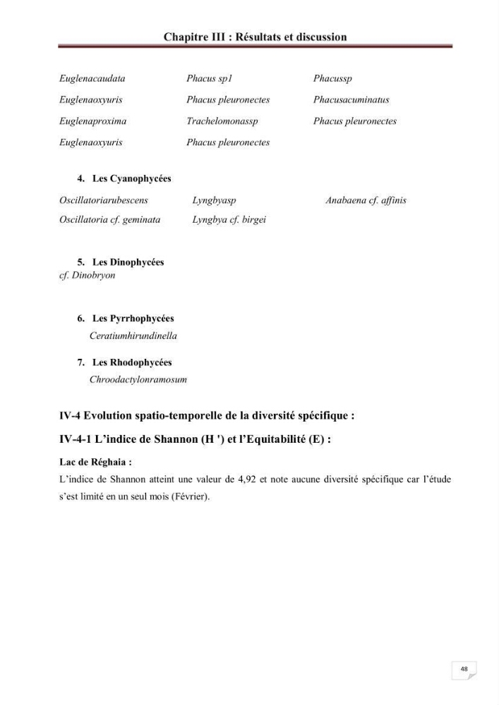 Etude comparative des peuplements phytoplanctoniques indicateurs de la qualité des eaux dans deux systèmes lacustres « le lac du barrage de Keddara(Boumerdes) et le lac de Réghaia(Alger) »