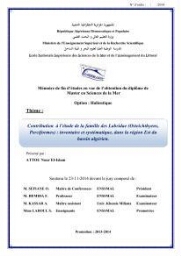 Contribution à l'étude de la famille des labridae ( Osteichthyens, Perciformes):