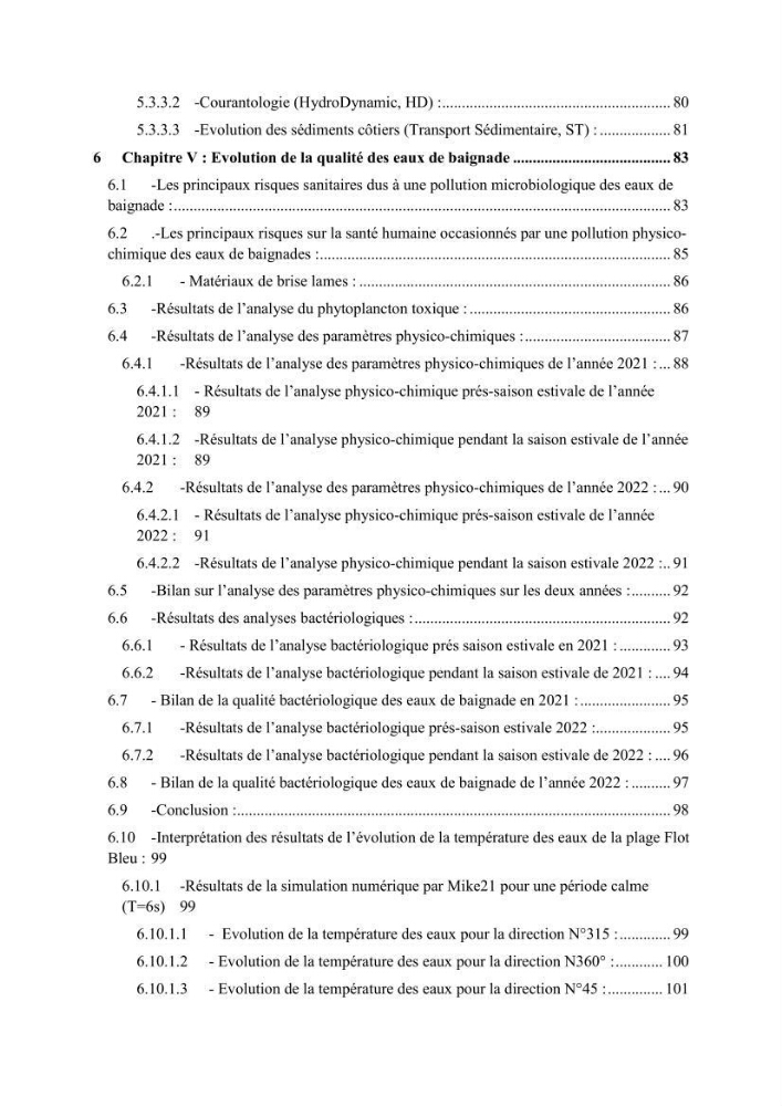 Etude d’impact des brise lames de la commune d’Ain Taya sur les points: érosion/accumulation et qualité des eaux de baignade