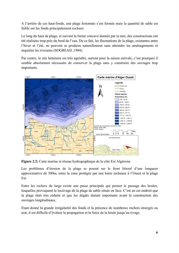 Etude d’impact des brise lames de la commune d’Ain Taya sur les points: érosion/accumulation et qualité des eaux de baignade