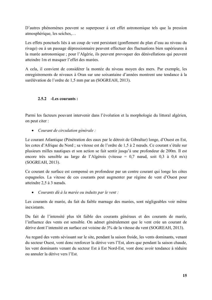 Etude d’impact des brise lames de la commune d’Ain Taya sur les points: érosion/accumulation et qualité des eaux de baignade
