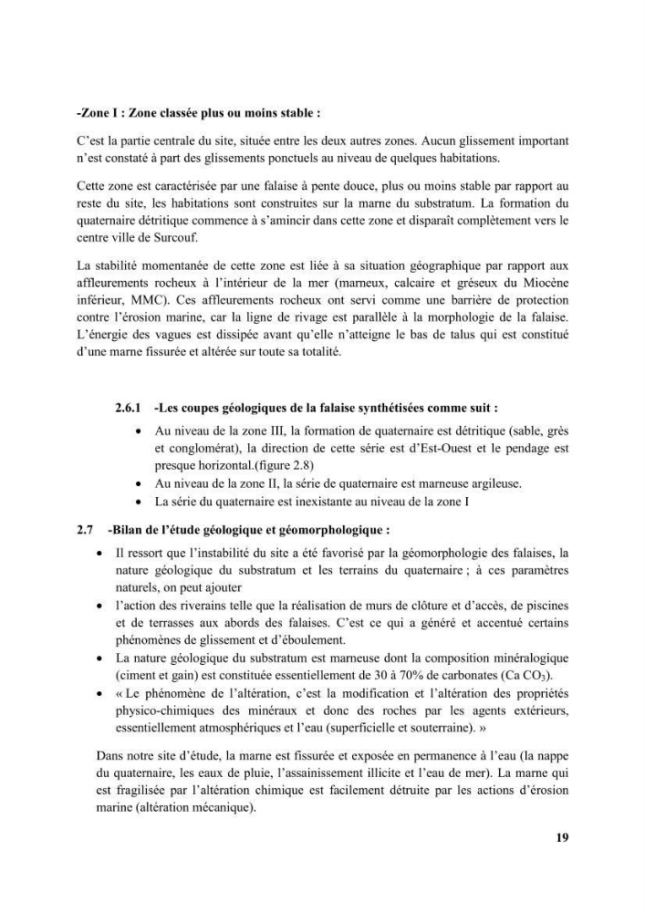 Etude d’impact des brise lames de la commune d’Ain Taya sur les points: érosion/accumulation et qualité des eaux de baignade