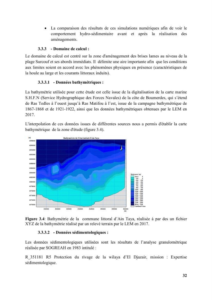 Etude d’impact des brise lames de la commune d’Ain Taya sur les points: érosion/accumulation et qualité des eaux de baignade