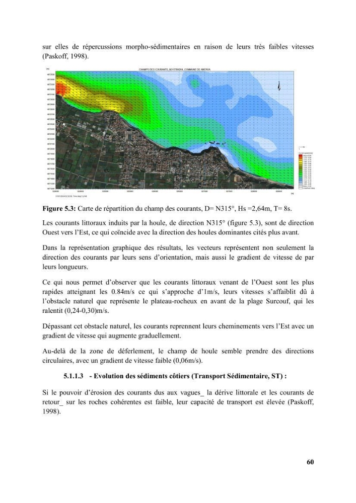 Etude d’impact des brise lames de la commune d’Ain Taya sur les points: érosion/accumulation et qualité des eaux de baignade