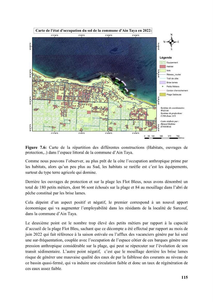 Etude d’impact des brise lames de la commune d’Ain Taya sur les points: érosion/accumulation et qualité des eaux de baignade