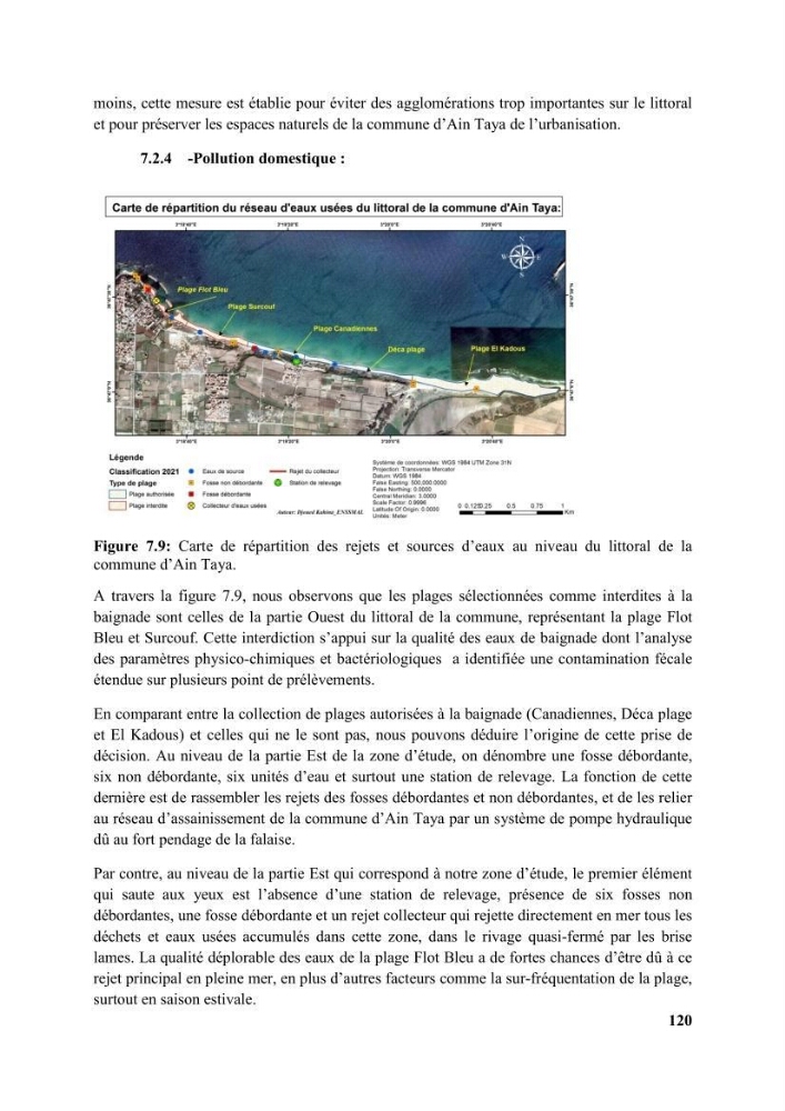 Etude d’impact des brise lames de la commune d’Ain Taya sur les points: érosion/accumulation et qualité des eaux de baignade