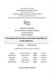 Actualisation de l’inventaire national des Polychètes de la côte algérienne